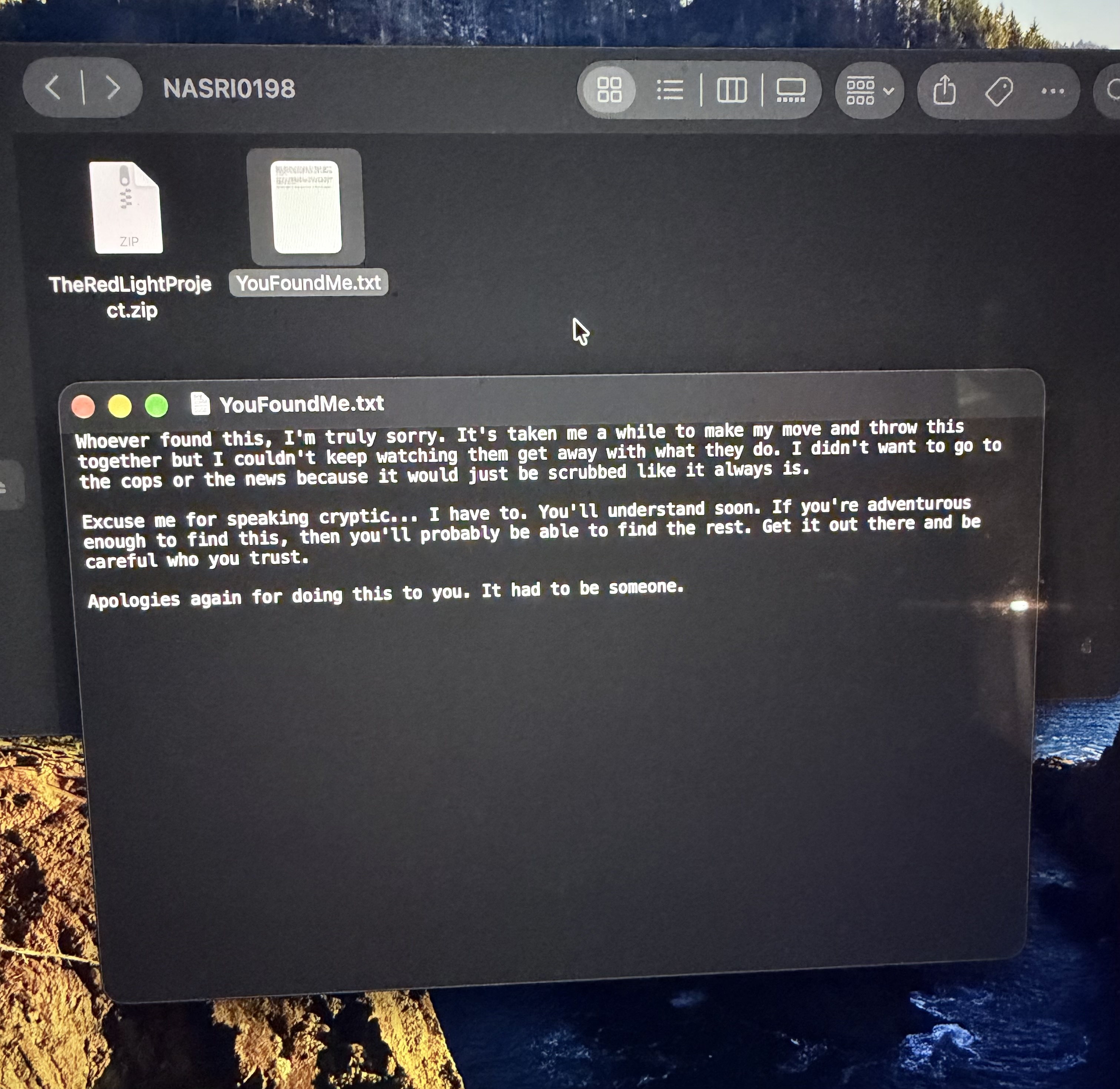 the message from YouFoundMe.txt